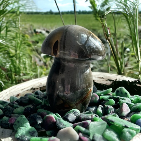 🍄 Polychrome Jasper Mushroom Carving 🍄 - Picture 3 of 6